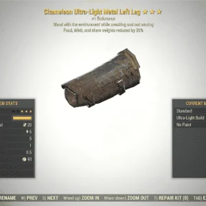 Screenshot of a Fallout 76 item for PC & Steam players, showing the stats.