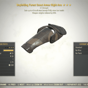 Screenshot of a Fallout 76 item for PC & Steam players, showing the stats.