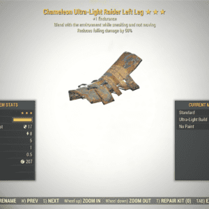Screenshot of a Fallout 76 item for PC & Steam players, showing the stats.