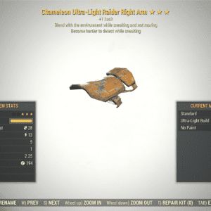 Screenshot of a Fallout 76 item for PC & Steam players, showing the stats.