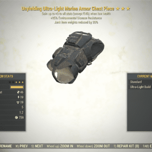 Screenshot of a Fallout 76 item for PC & Steam players, showing the stats.