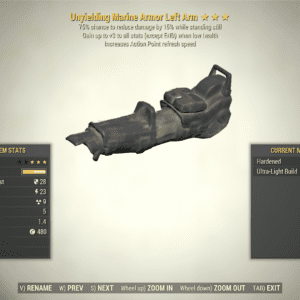 Screenshot of a Fallout 76 item for PC & Steam players, showing the stats.