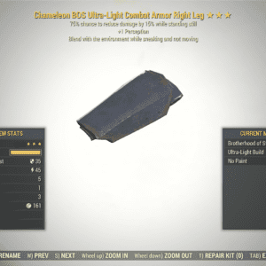 Screenshot of a Fallout 76 item for PC & Steam players, showing the stats.