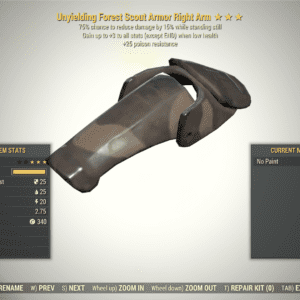 Screenshot of a Fallout 76 item for PC & Steam players, showing the stats.