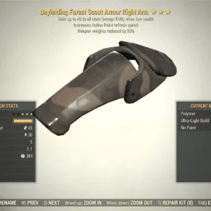Screenshot of a Fallout 76 item for PC & Steam players, showing the stats.