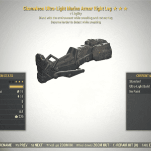 Screenshot of a Fallout 76 item for PC & Steam players, showing the stats.