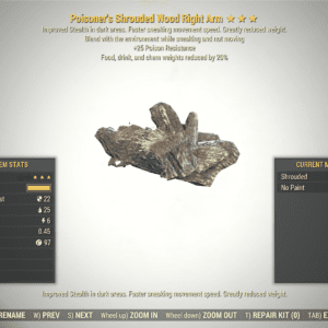 Screenshot of a Fallout 76 item for PC & Steam players, showing the stats.