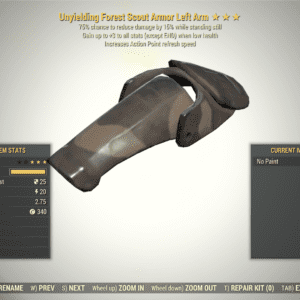 Screenshot of a Fallout 76 item for PC & Steam players, showing the stats.