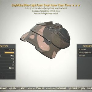 Screenshot of a Fallout 76 item for PC & Steam players, showing the stats.