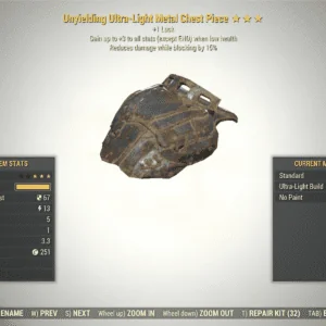 Screenshot of a Fallout 76 item for PC & Steam players, showing the stats.