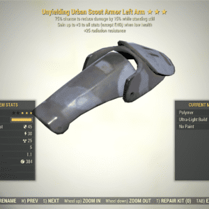 Screenshot of a Fallout 76 item for PC & Steam players, showing the stats.