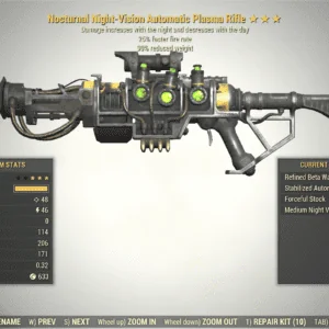 Screenshot of a Fallout 76 item for PC & Steam players, showing the stats.