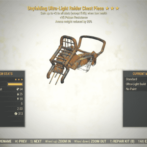 Screenshot of a Fallout 76 item for PC & Steam players, showing the stats.