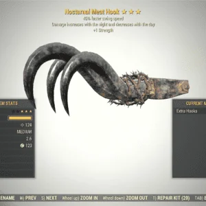 Screenshot of a Fallout 76 item for PC & Steam players, showing the stats.