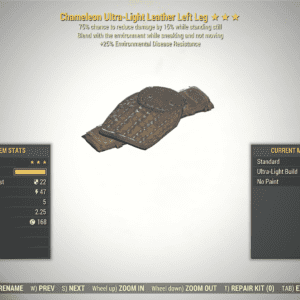 Screenshot of a Fallout 76 item for PC & Steam players, showing the stats.