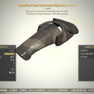 Screenshot of a Fallout 76 item for PC & Steam players, showing the stats.