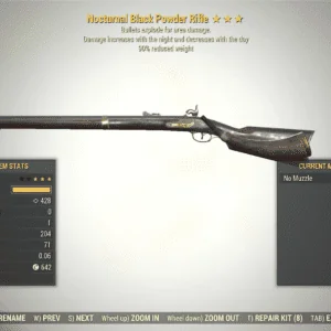 Screenshot of a Fallout 76 item for PC & Steam players, showing the stats.