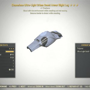 Screenshot of a Fallout 76 item for PC & Steam players, showing the stats.