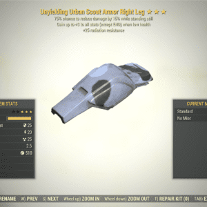 Screenshot of a Fallout 76 item for PC & Steam players, showing the stats.