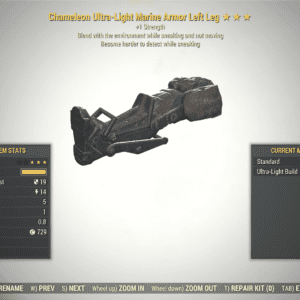 Screenshot of a Fallout 76 item for PC & Steam players, showing the stats.
