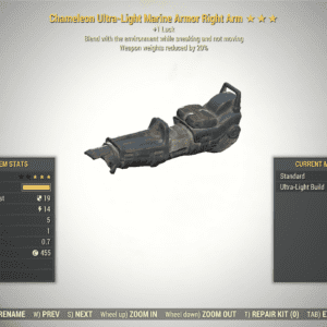 Screenshot of a Fallout 76 item for PC & Steam players, showing the stats.