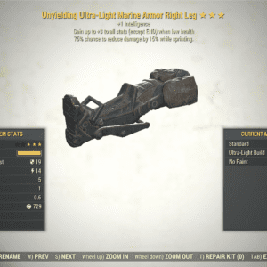 Screenshot of a Fallout 76 item for PC & Steam players, showing the stats.