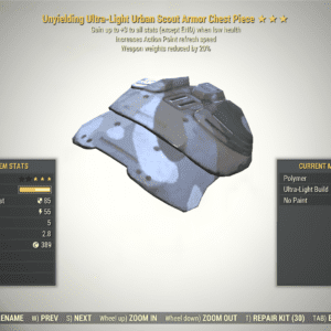 Screenshot of a Fallout 76 item for PC & Steam players, showing the stats.