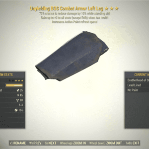 Screenshot of a Fallout 76 item for PC & Steam players, showing the stats.