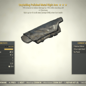 Screenshot of a Fallout 76 item for PC & Steam players, showing the stats.