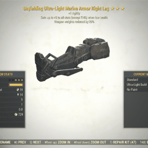 Screenshot of a Fallout 76 item for PC & Steam players, showing the stats.