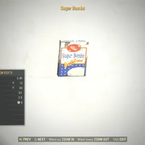 Screenshot of a Fallout 76 item for PC & Steam players, showing the stats.