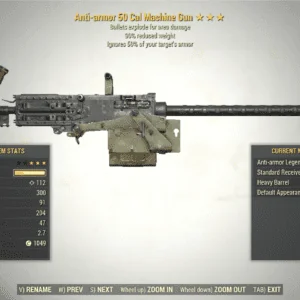 Screenshot of a Fallout 76 item for PC & Steam players, showing the stats.