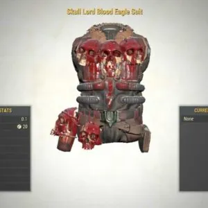 Screenshot of a Fallout 76 Skull Lord Blood Eagle Suit for PC & Steam players.
