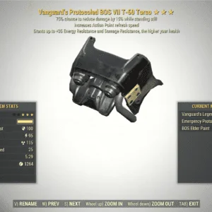 Screenshot of a Fallout 76 item for PC & Steam players, showing the stats.