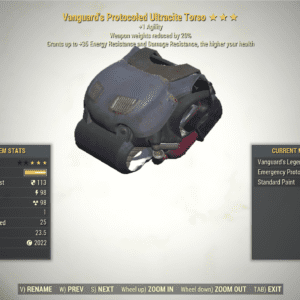 Screenshot of a Fallout 76 item for PC & Steam players, showing the stats.