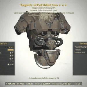 Screenshot of a Fallout 76 item for PC & Steam players, showing the stats.