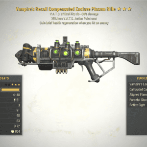 Screenshot of a Fallout 76 item for PC & Steam players, showing the stats.