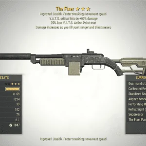 Screenshot of a Fallout 76 item for PC & Steam players, showing the stats.
