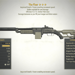 Screenshot of a Fallout 76 item for PC & Steam players, showing the stats.