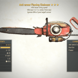 Screenshot of a Fallout 76 item for PC & Steam players, showing the stats.