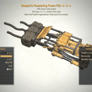 Screenshot of a Fallout 76 item for PC & Steam players, showing the stats.