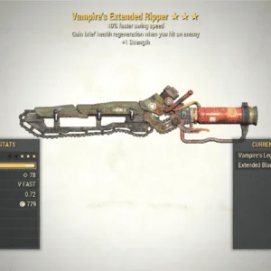 Screenshot of a Fallout 76 item for PC & Steam players, showing the stats.