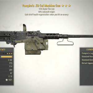 Screenshot of a Fallout 76 item for PC & Steam players, showing the stats.