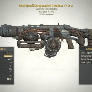 Screenshot of a Fallout 76 item for PC & Steam players, showing the stats.