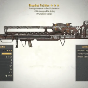 Screenshot of a Fallout 76 item for PC & Steam players, showing the stats.