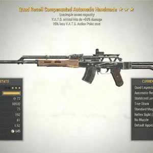 Screenshot of a Fallout 76 item for PC & Steam players, showing the stats.