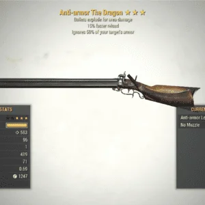 Screenshot of a Fallout 76 item for PC & Steam players, showing the stats.