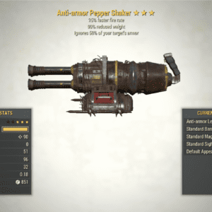 Screenshot of Anti-Armor Fire Rate PEPPER SHAKER + 90RW showing the stats.