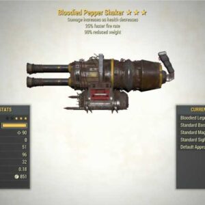 Screenshot of a Bloodied Pepper Shaker FFR + 90RW, showing the stats.