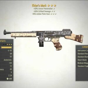 Screenshot of a Anti-Armor VCD ELDER'S MARK + 25V, showing the stats.